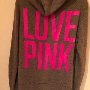 Victoria’s Secret Pink brown zip up
